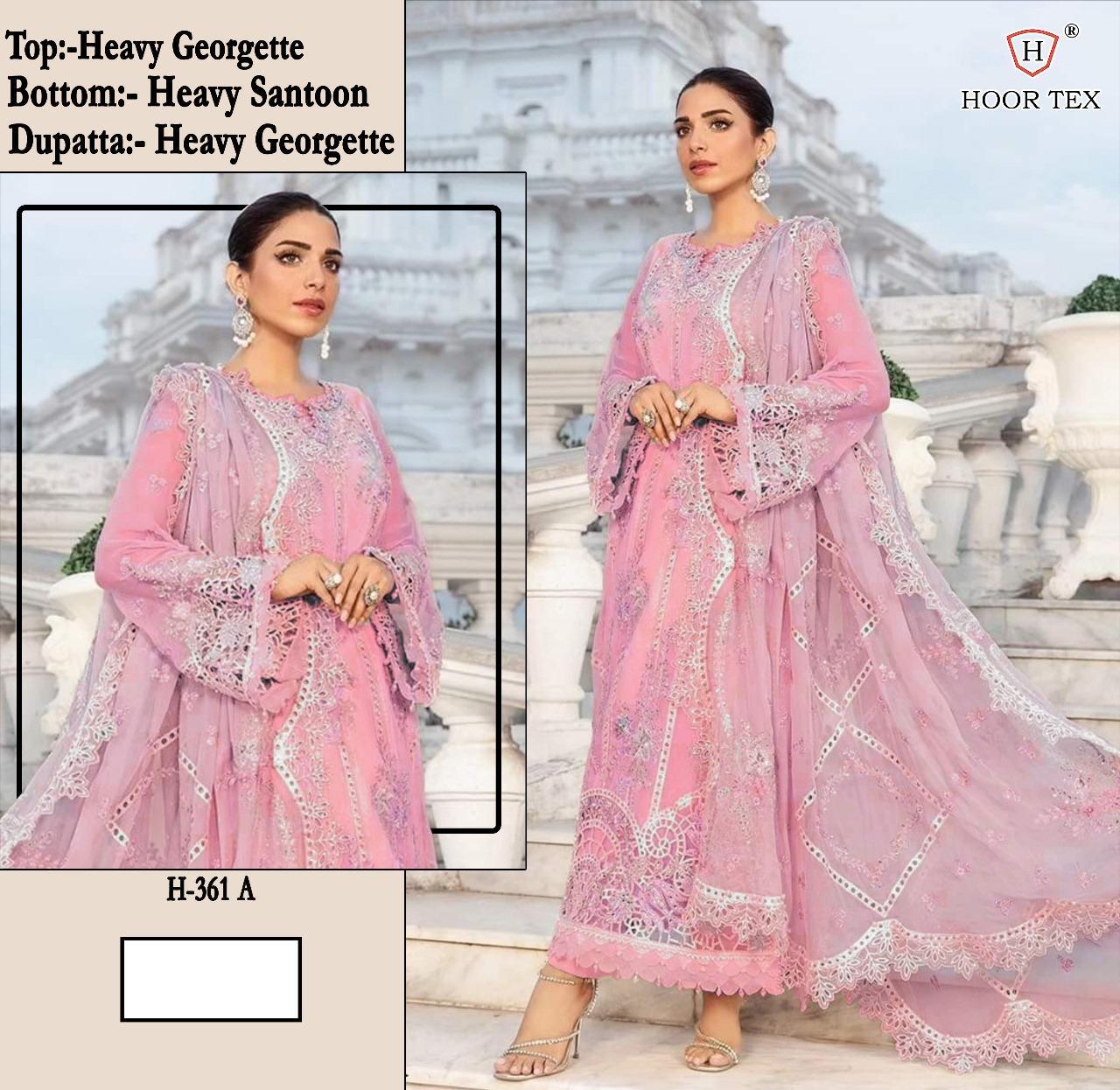 Hoor Tex H-361,A To D Fox Georgette Wholesale Pakistani Eid Collection - Image 3