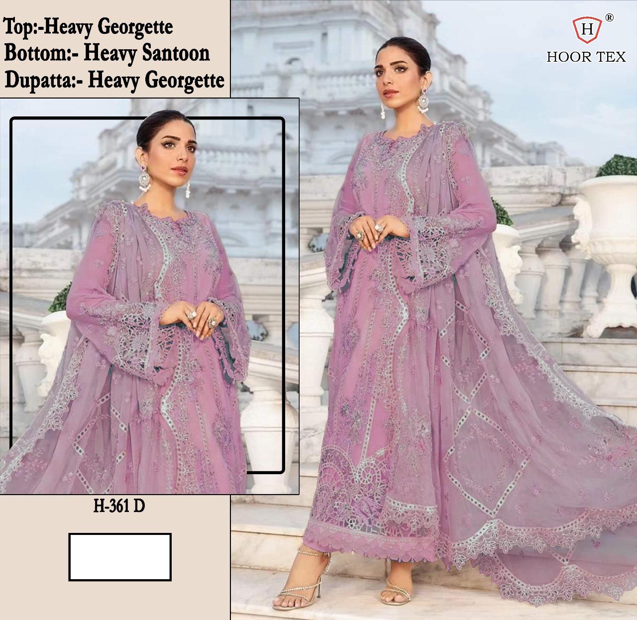 Hoor Tex H-361,A To D Fox Georgette Wholesale Pakistani Eid Collection - Image 5