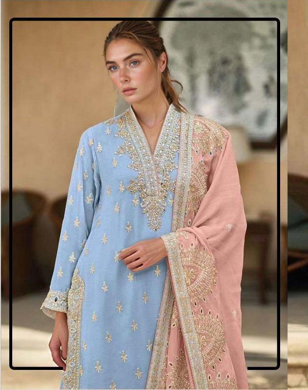 Hoor Tex Hf-96,AB Heavy Chiffon Wholesale Pakistani Readymade Eid Collection