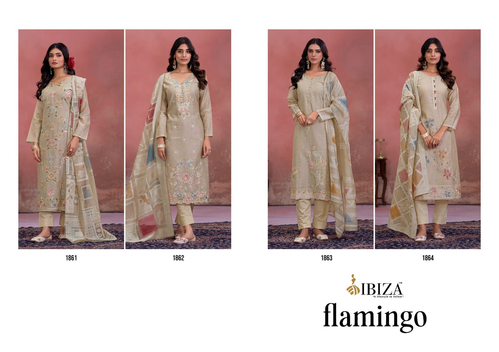 IBIZA Flamingo Pure Organic Sen Designer Silk Salwar Suit Wholesale Catalog - Image 6