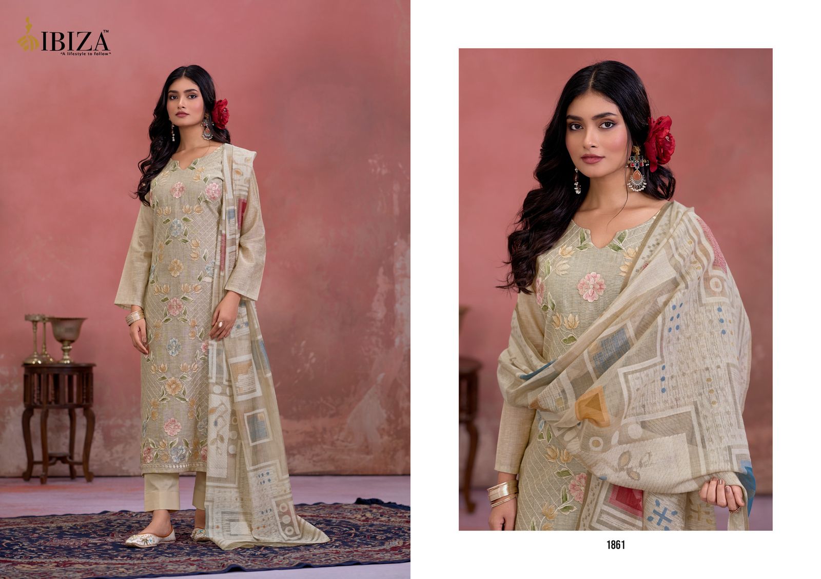 IBIZA Flamingo Pure Organic Sen Designer Silk Salwar Suit Wholesale Catalog - Image 5
