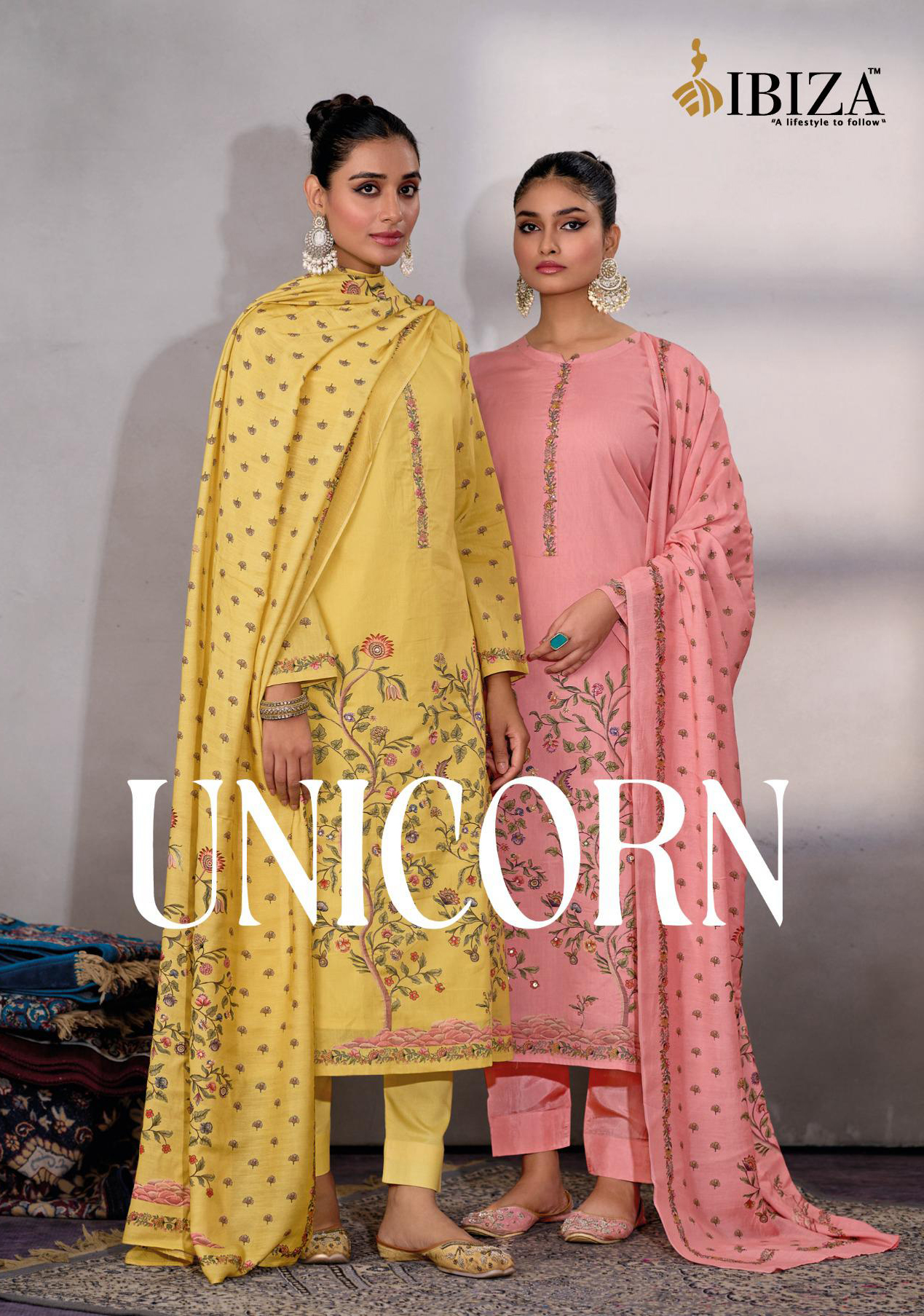 IBIZA Unicorn Lawn Cotton with Muslin Dupatta Salwar Suit Wholesale Catalog