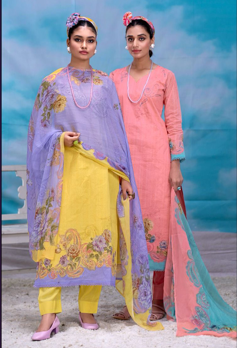 Ibiza Khsiti Pure Organdi Digital Print with Handwork Salwar Suit Wholesale Catalog (2) -