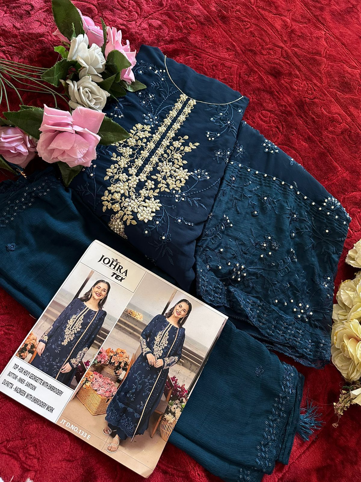 Johra Tex Jt-133 Super Hit Colors Fox Georgette Wholesale Pakistani Salwar Suit Collection - Image 3