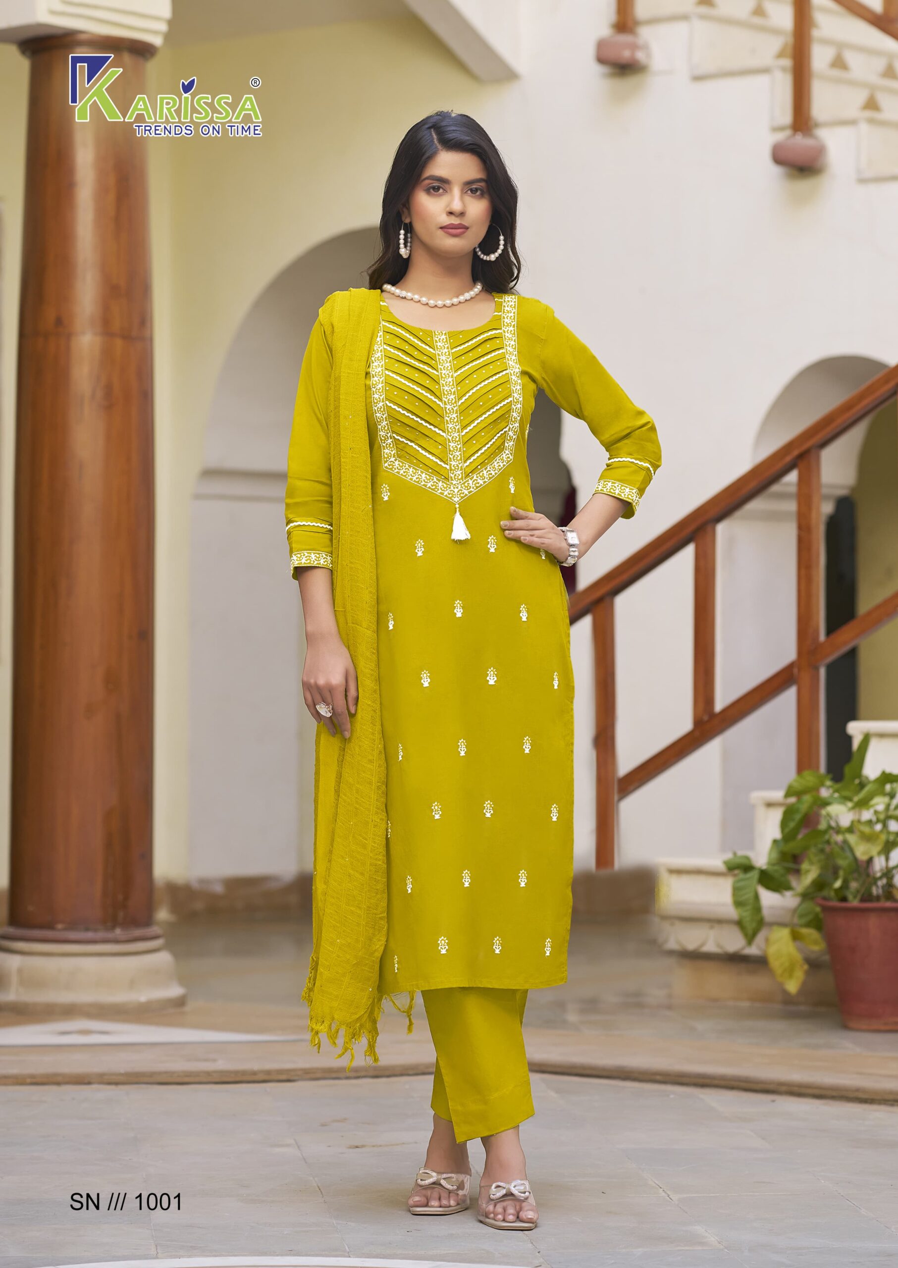 Karissa Samaira Cotton With Thread Work Wholesale Kurti Bottom With Dupatta Collection - Image 3