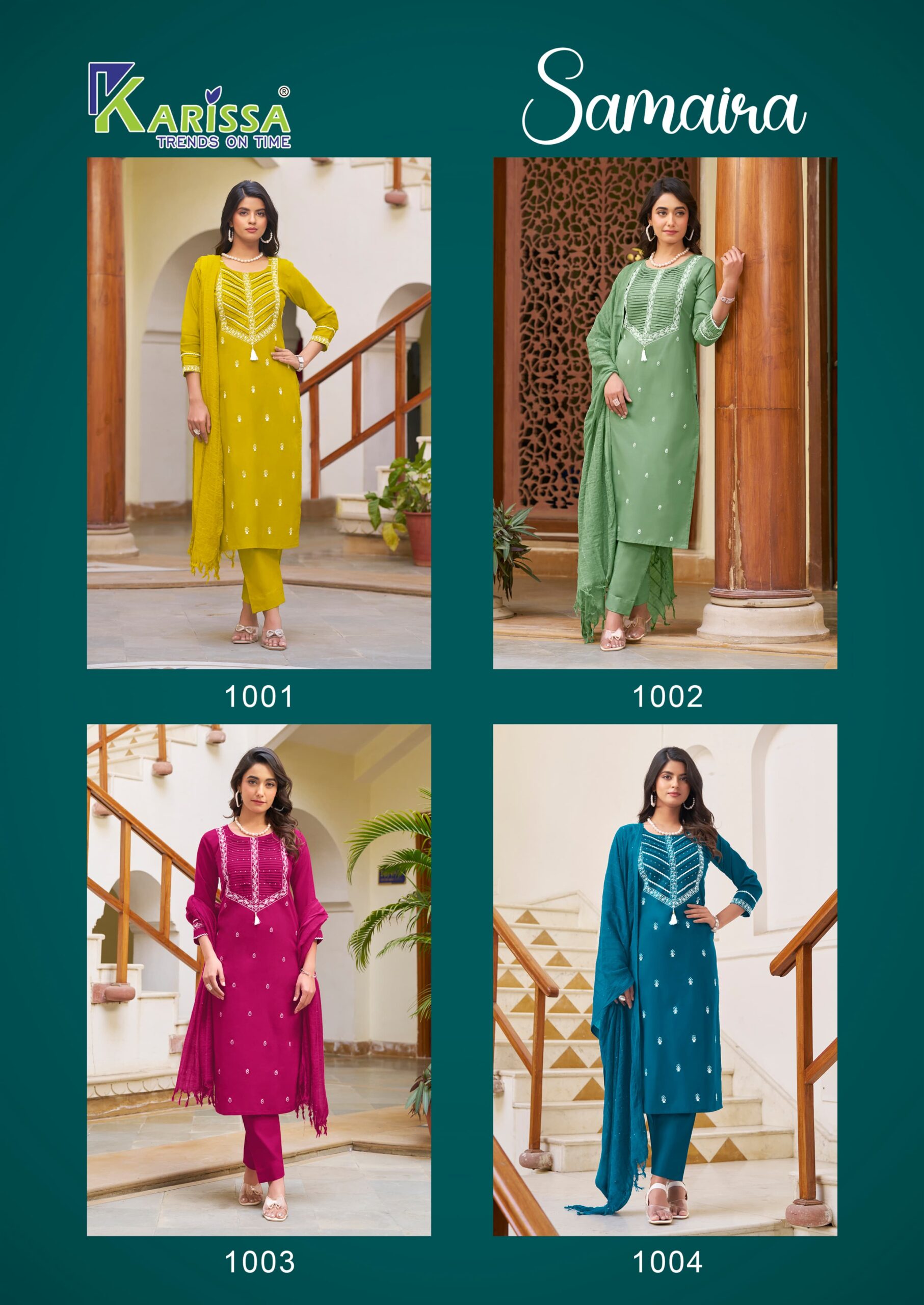 Karissa Samaira Cotton With Thread Work Wholesale Kurti Bottom With Dupatta Collection - Image 6