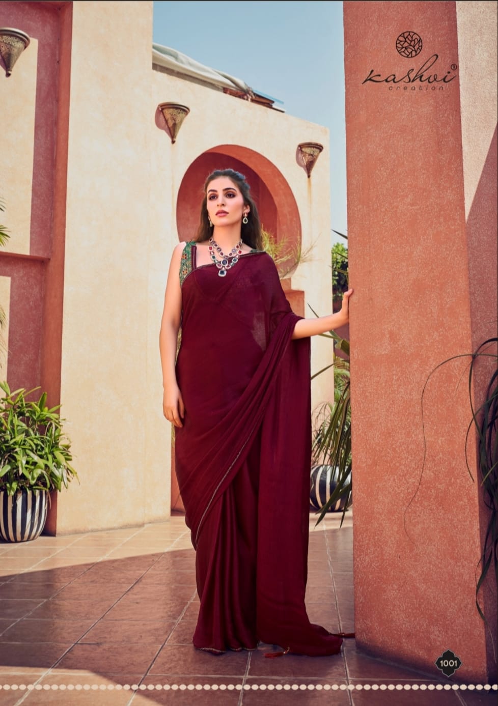 Kashvi Neel Vol 5 Satin With Swarovski Work Wholesale Fancy Saree Catalog - Image 5