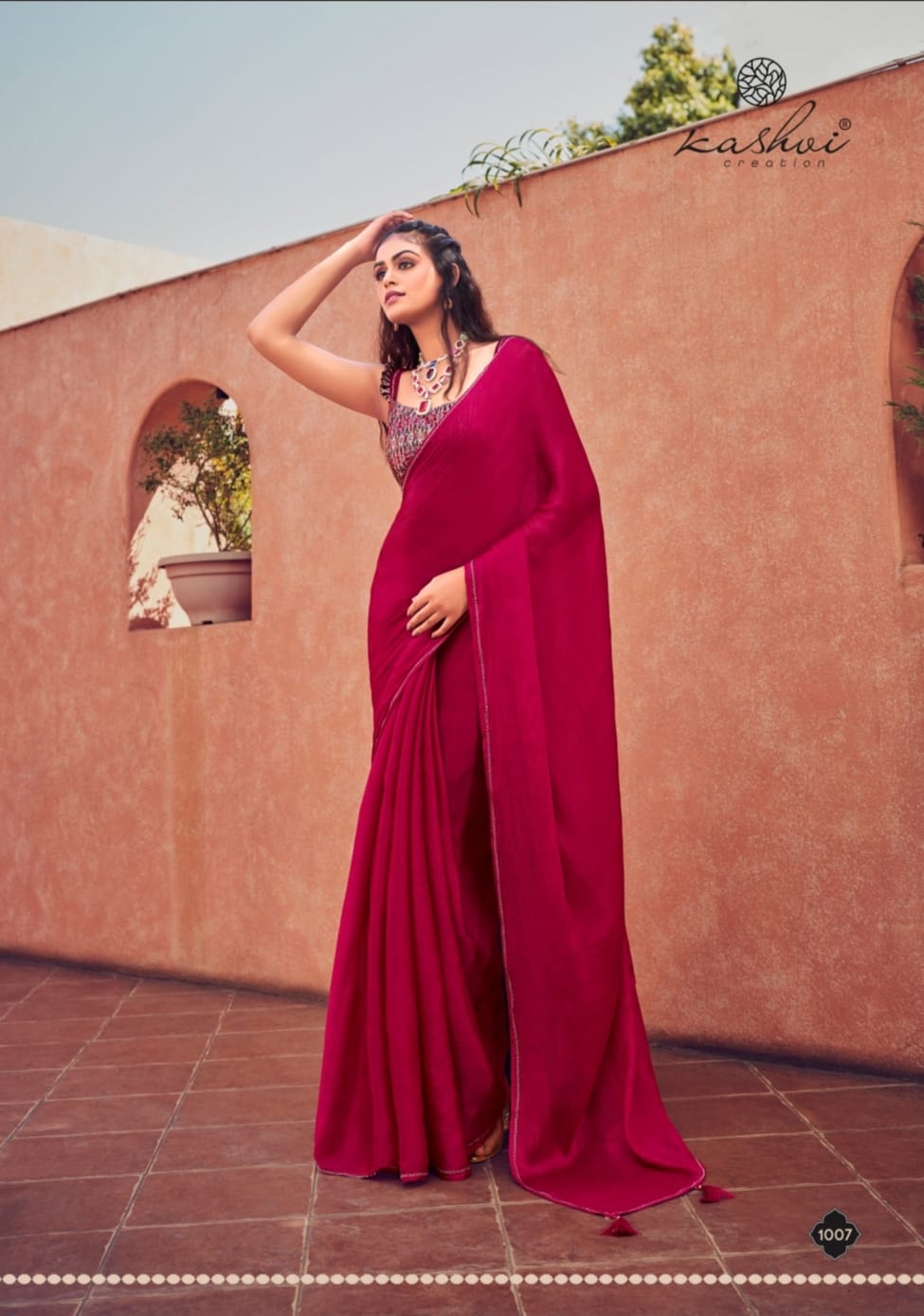 Kashvi Neel Vol 5 Satin With Swarovski Work Wholesale Fancy Saree Catalog - Image 6