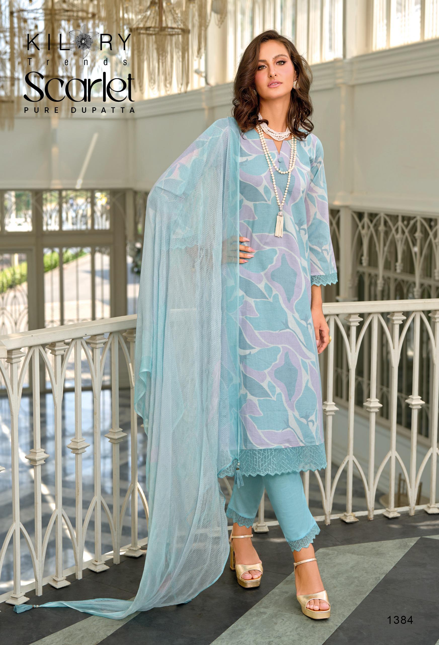 Kilory Trends Scarlet Lawn Cotton German Chiffon Dress Material Wholesale Catalog - Image 2