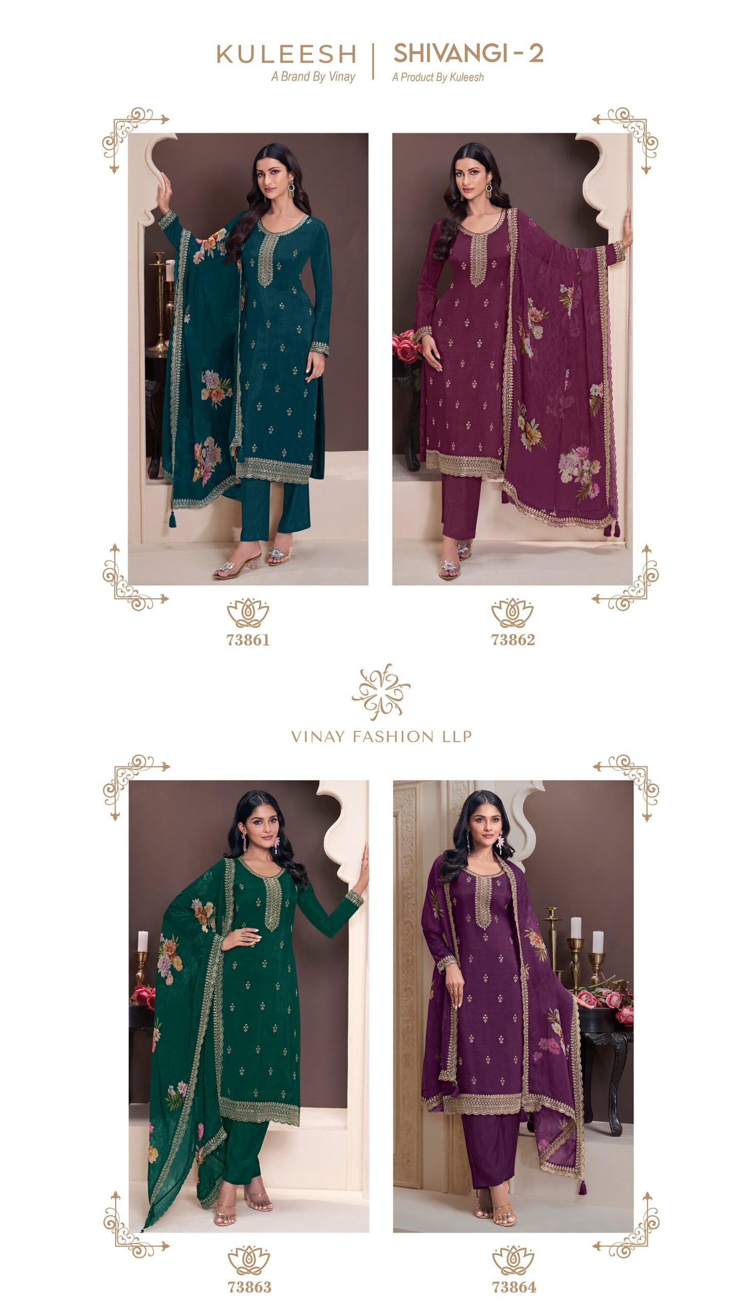 Vinay Kuleesh Shivangi-2 Moonga Silk Wholesale Dress Material Collection - Image 6