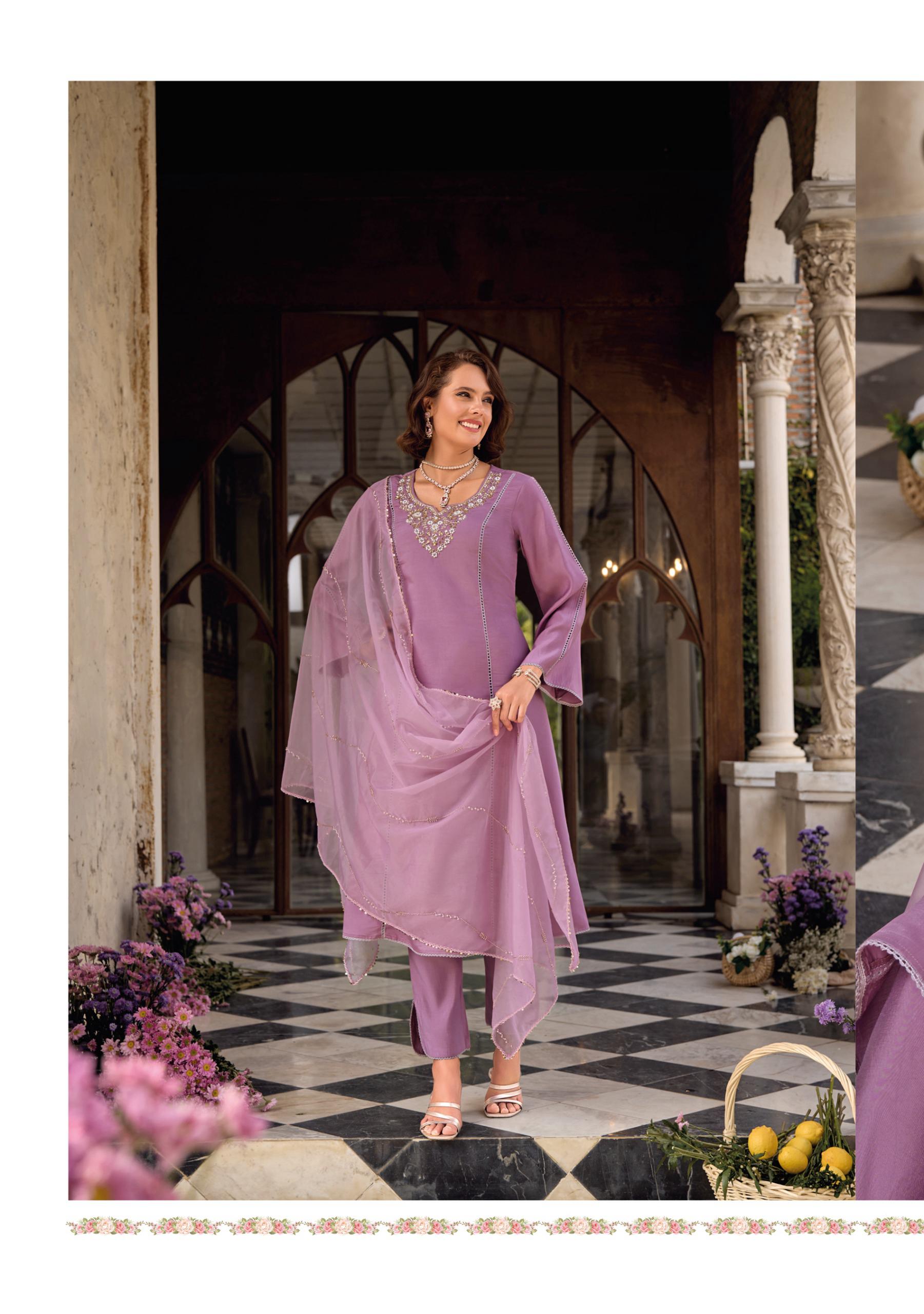 Lady Leela Rangeen Pure Viscose Silk Wholesale Kurti Set Catalog - Image 4