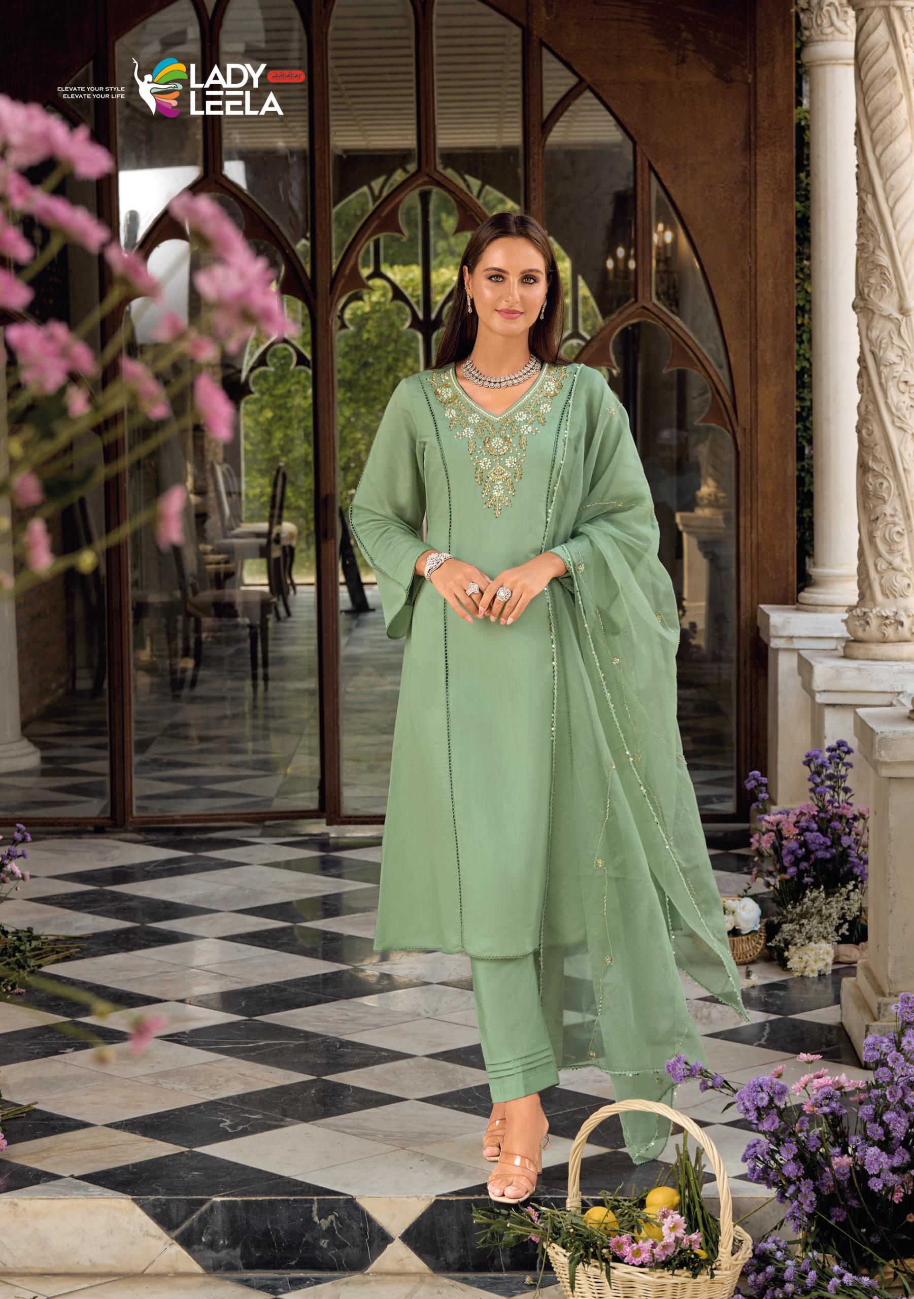Lady Leela Rangeen Pure Viscose Silk Wholesale Kurti Set Catalog - Image 3