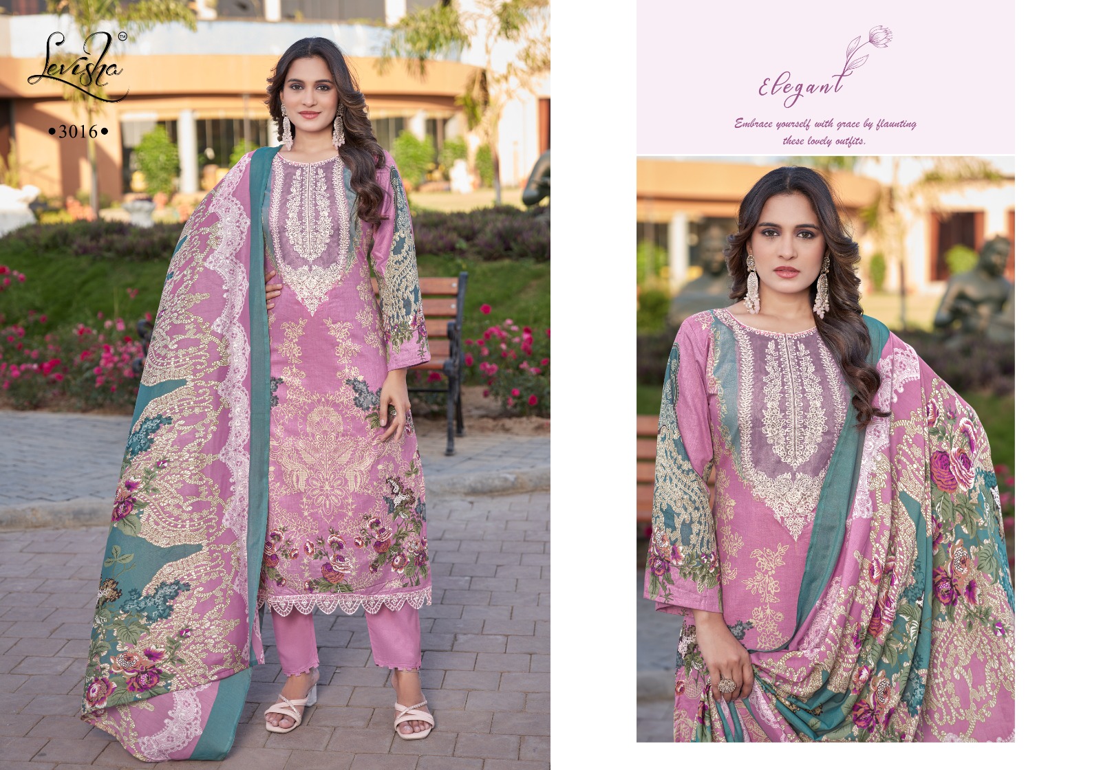 Levisha Anarkali Cambric Lawn Cotton Embroidered Wholesale Pakistani Eid Collection - Image 9