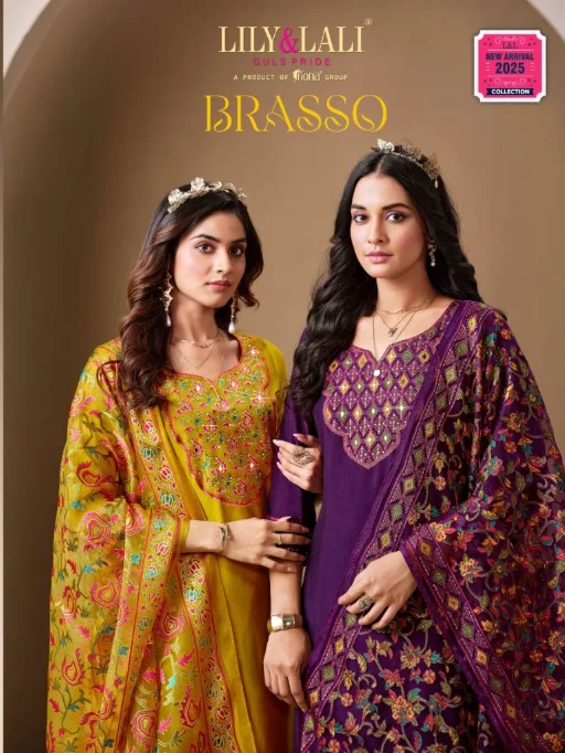 Lily-And-Lali-Brasso-Roman-Silk-Wholesale-Kurti-Bottom-With-Dupatta-Collection-1