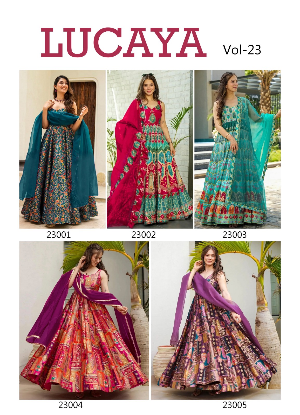 Lucaya Vol-23 Silk Wholesale Gown With Dupatta Collection - Image 2