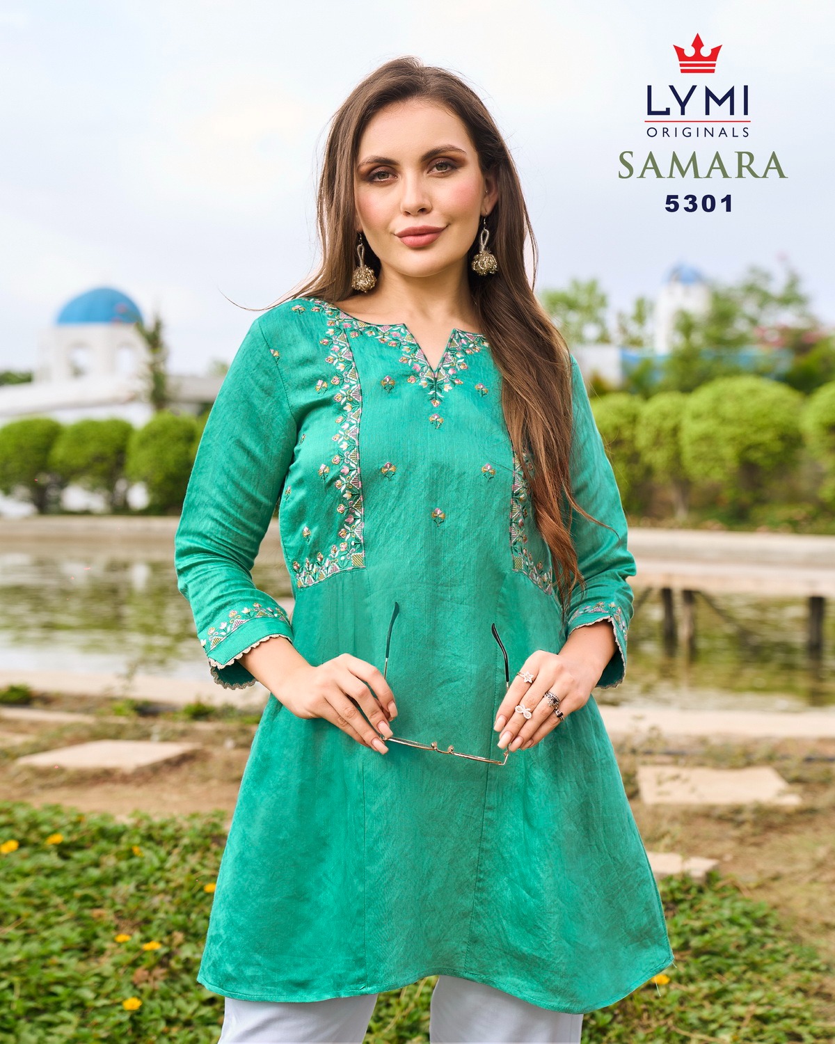 Lymi Samara Fancy Embroidered Viscose Ladies Short Tops Collection