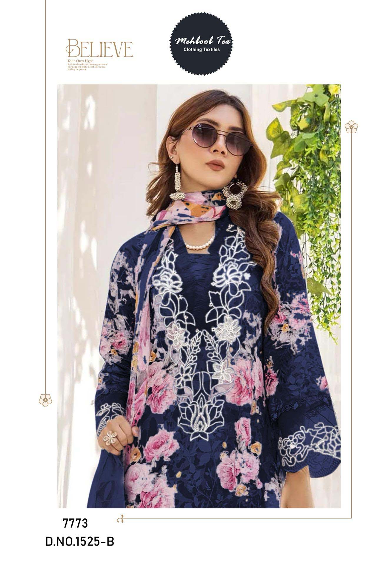 Mehboob Tex 1525 And 1530 B Cotton Dupatta Wholesale Pakistani Salwar Suits Collection