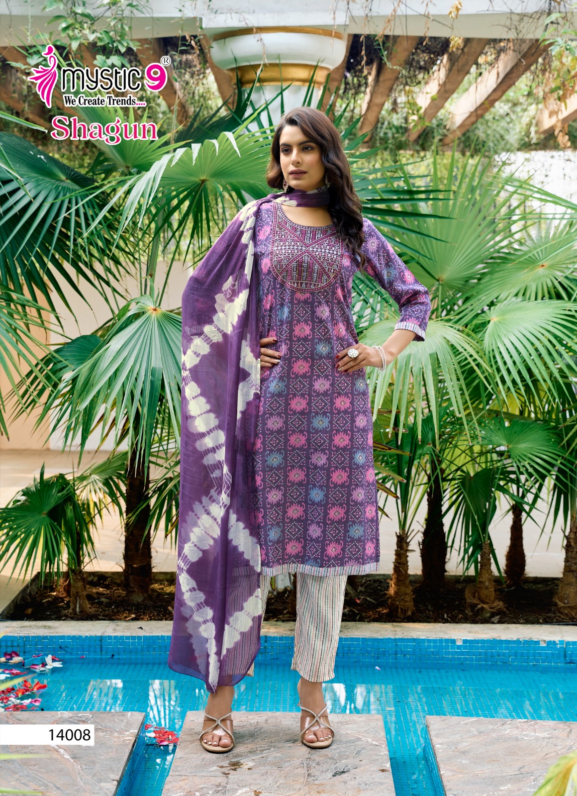 Mystic 9 Shagun Vol 14 Rayon Wholesale Kurti Bottom With Dupatta Catalog - Image 8