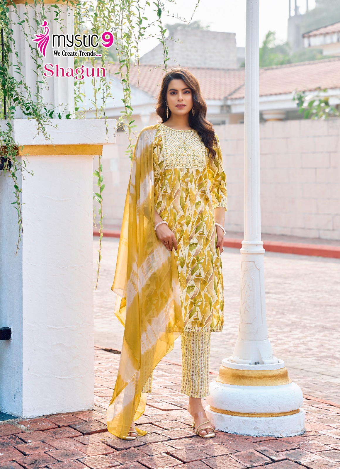 Mystic 9 Shagun Vol 14 Rayon Wholesale Kurti Bottom With Dupatta Catalog - Image 9