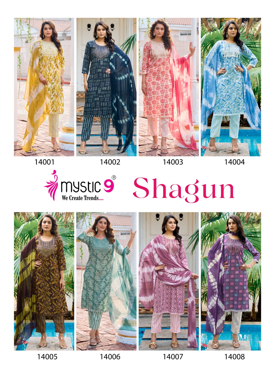Mystic 9 Shagun Vol 14 Rayon Wholesale Kurti Bottom With Dupatta Catalog - Image 10