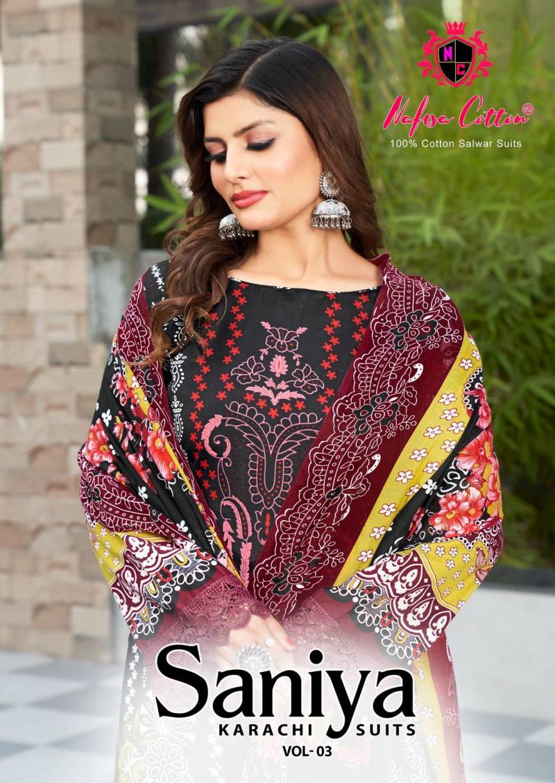 Nafisa Saniya Vol 3 Cotton Digital Printed Wholesale Dress Material Collection