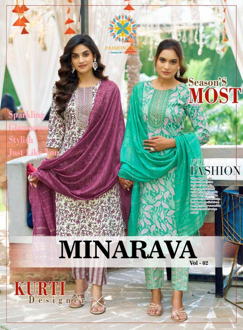 Passion Tree Minarava Vol 2 Capsule Printed Wholesale Kurti Bottom With Dupatta Catalog