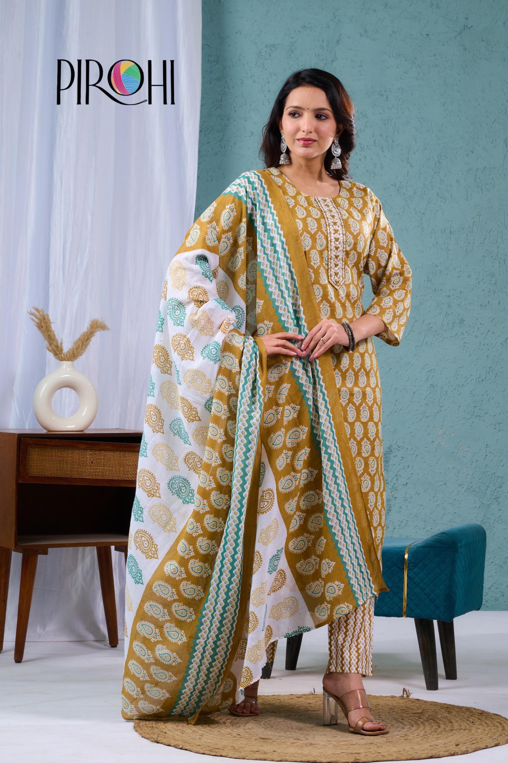 Pirohi Meera Cotton Printed Wholesale Kurti Bottom With Dupatta Catalog - Image 2