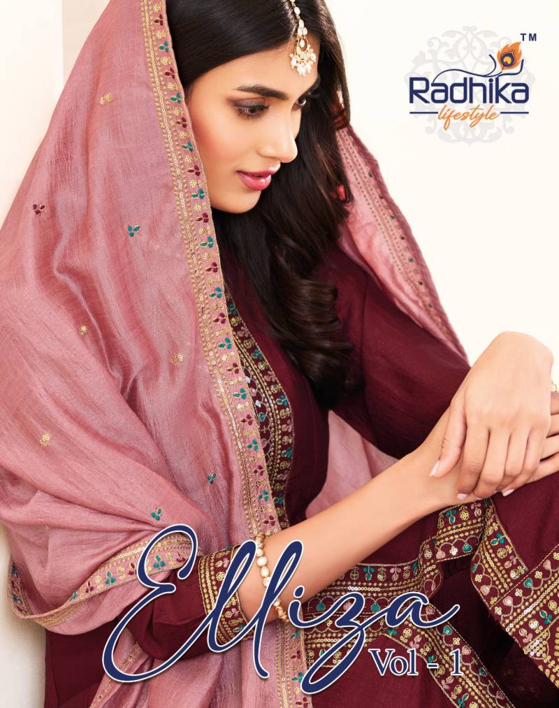 Radhika Elliza Vol 1 Vichitra Silk Wholesale Kurti Bottom With Dupatta Collection