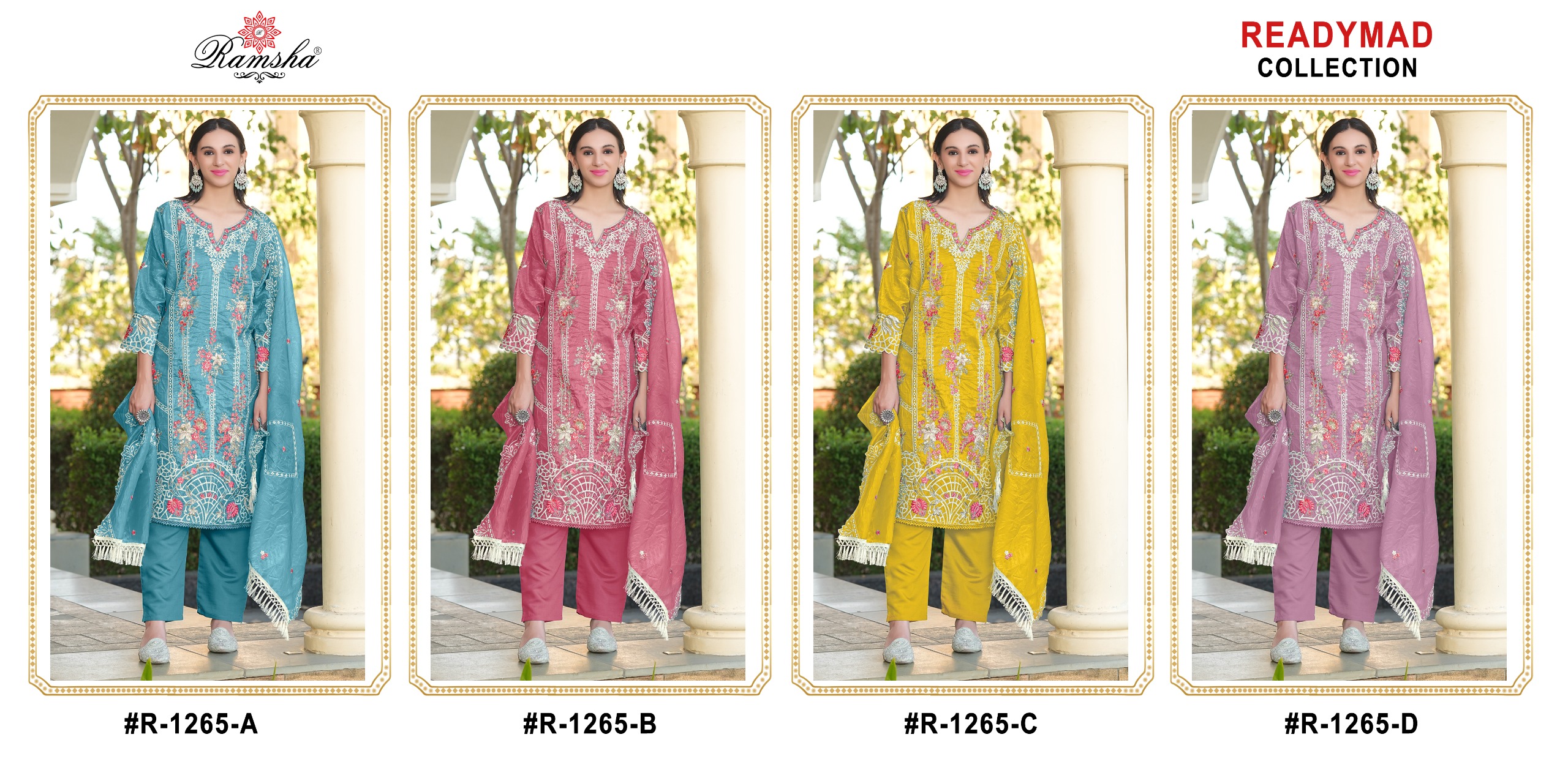 Ramsha R-1265 Nx Gold Crush Wholesale Pakistani Readymade Suit Collection - Image 5