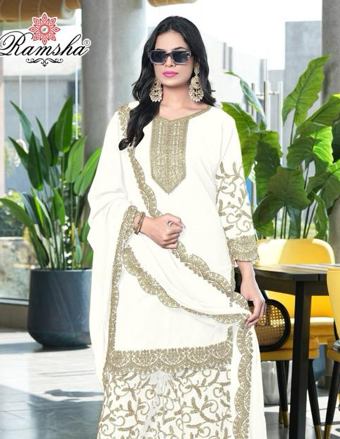Ramsha R-1285 NX Georgette Embroidered Readymade Wholesale Pakistani Suits