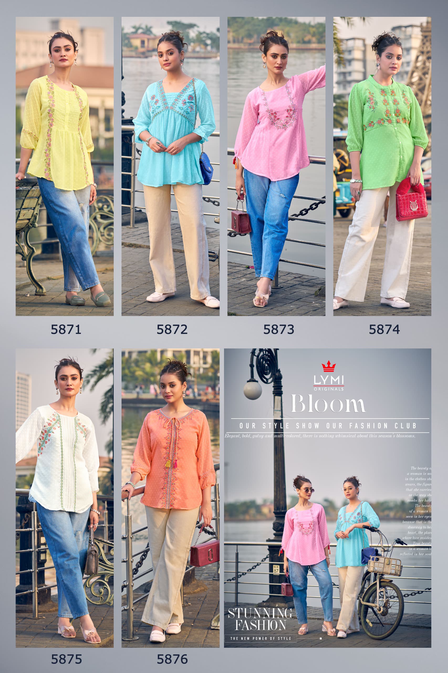 Rangoon Bloom Georgette Fancy Short Top Wholesale Catalog - Image 6