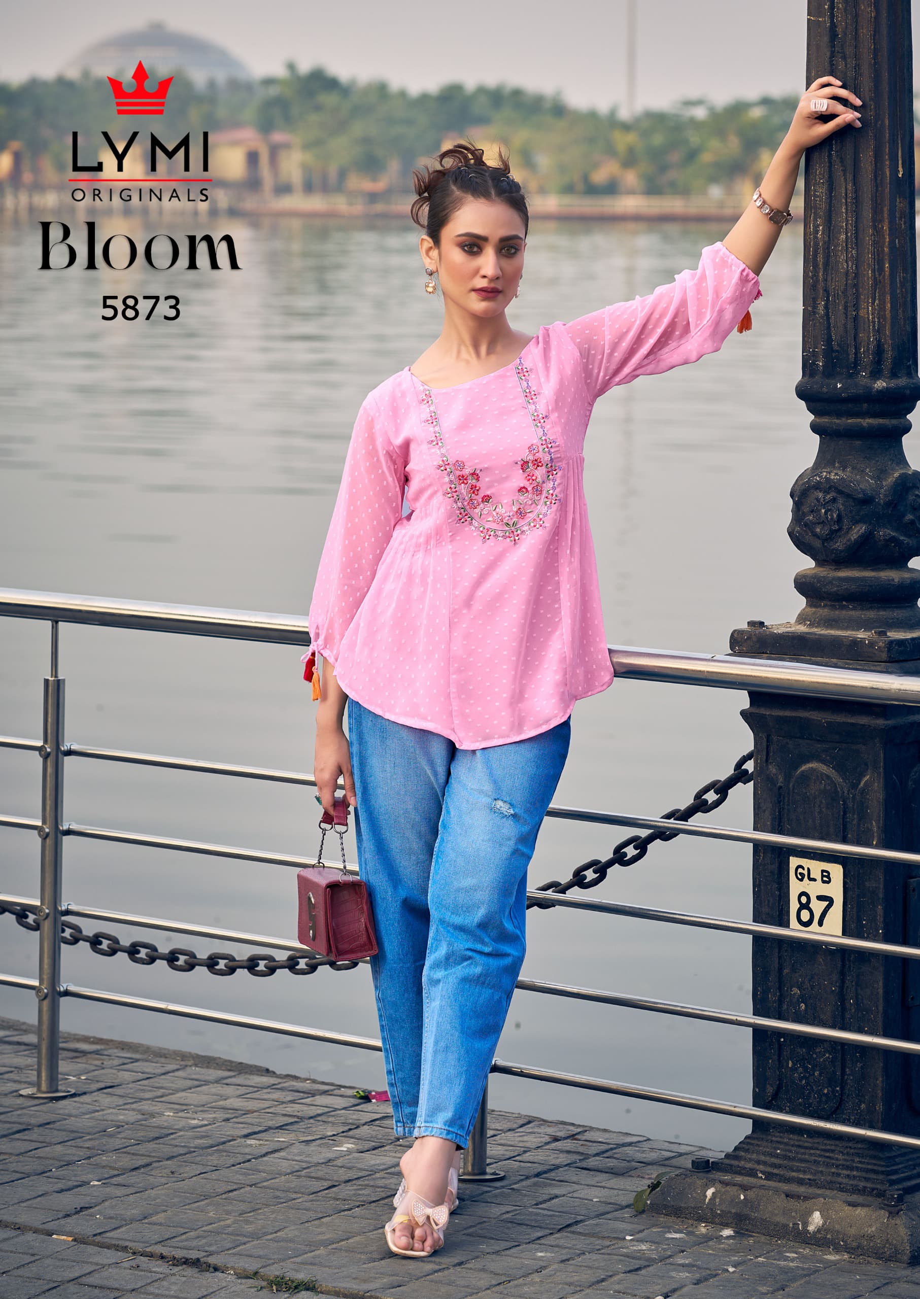 Rangoon Bloom Georgette Fancy Short Top Wholesale Catalog - Image 7