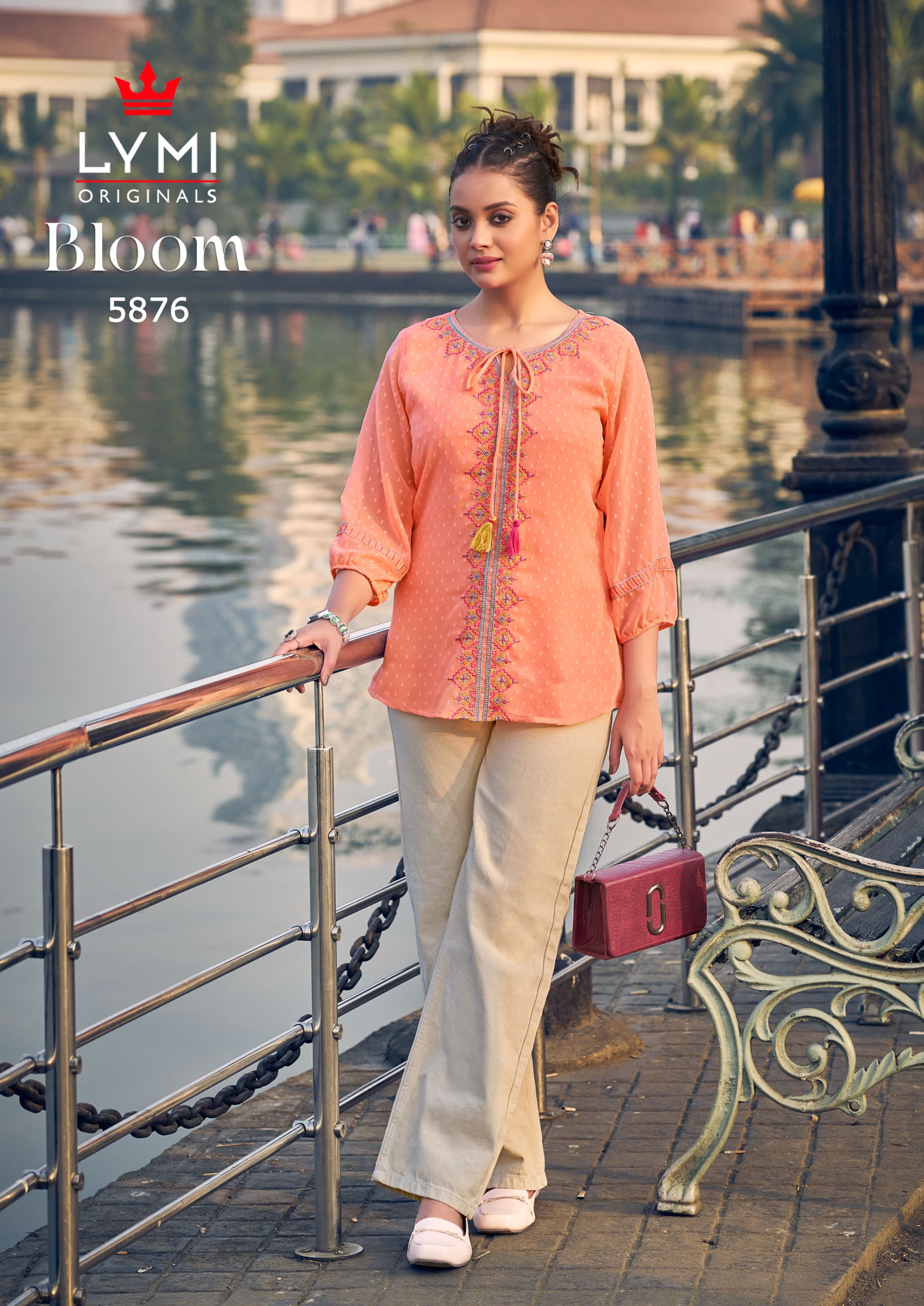 Rangoon Bloom Georgette Fancy Short Top Wholesale Catalog - Image 2