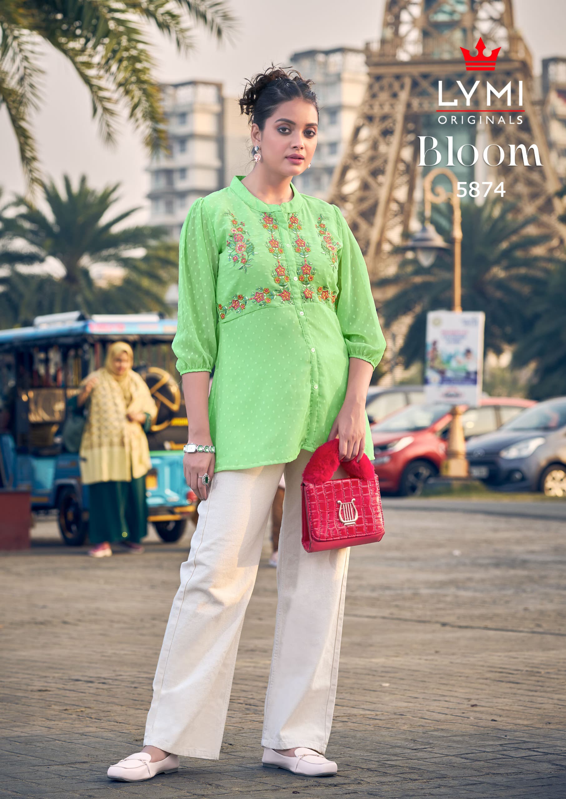 Rangoon Bloom Georgette Fancy Short Top Wholesale Catalog - Image 4