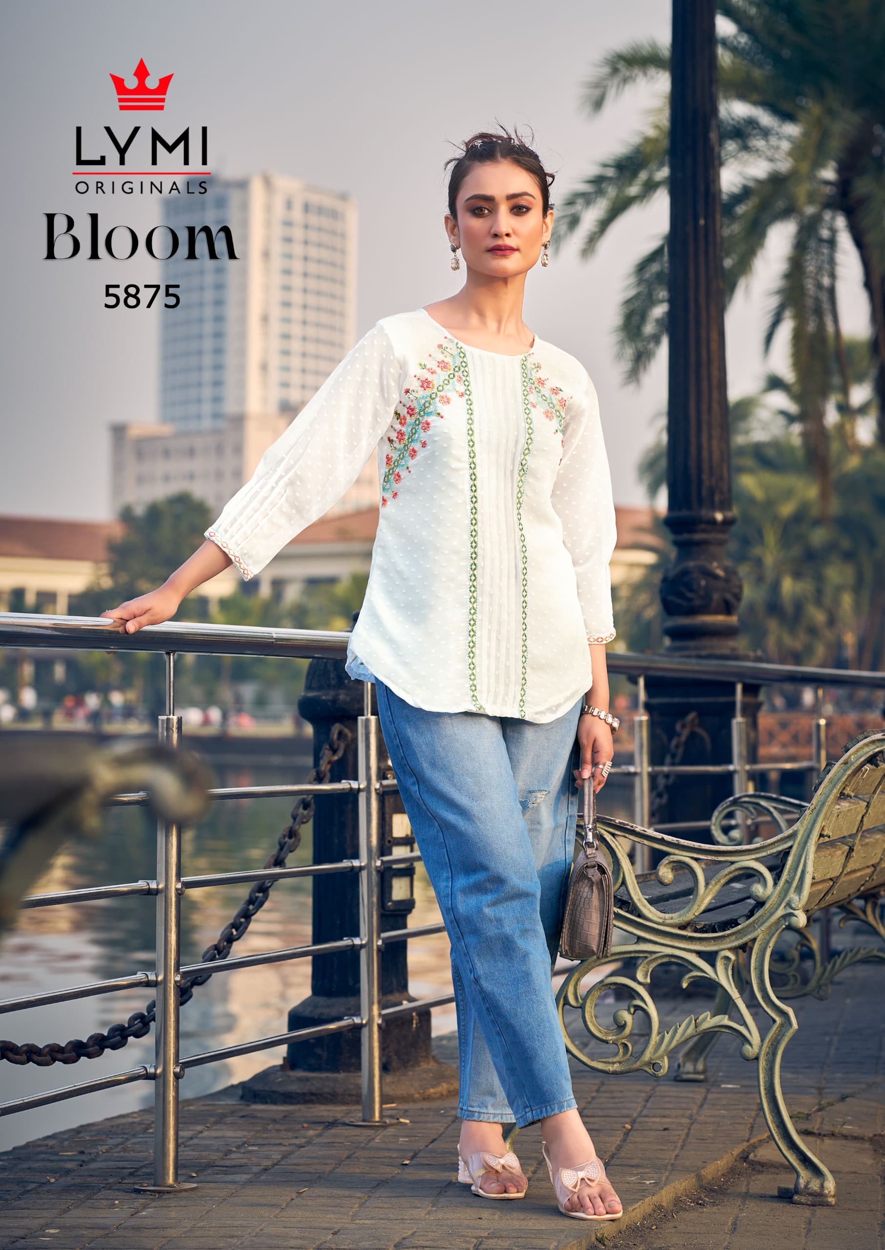 Rangoon Bloom Georgette Fancy Short Top Wholesale Catalog - Image 5