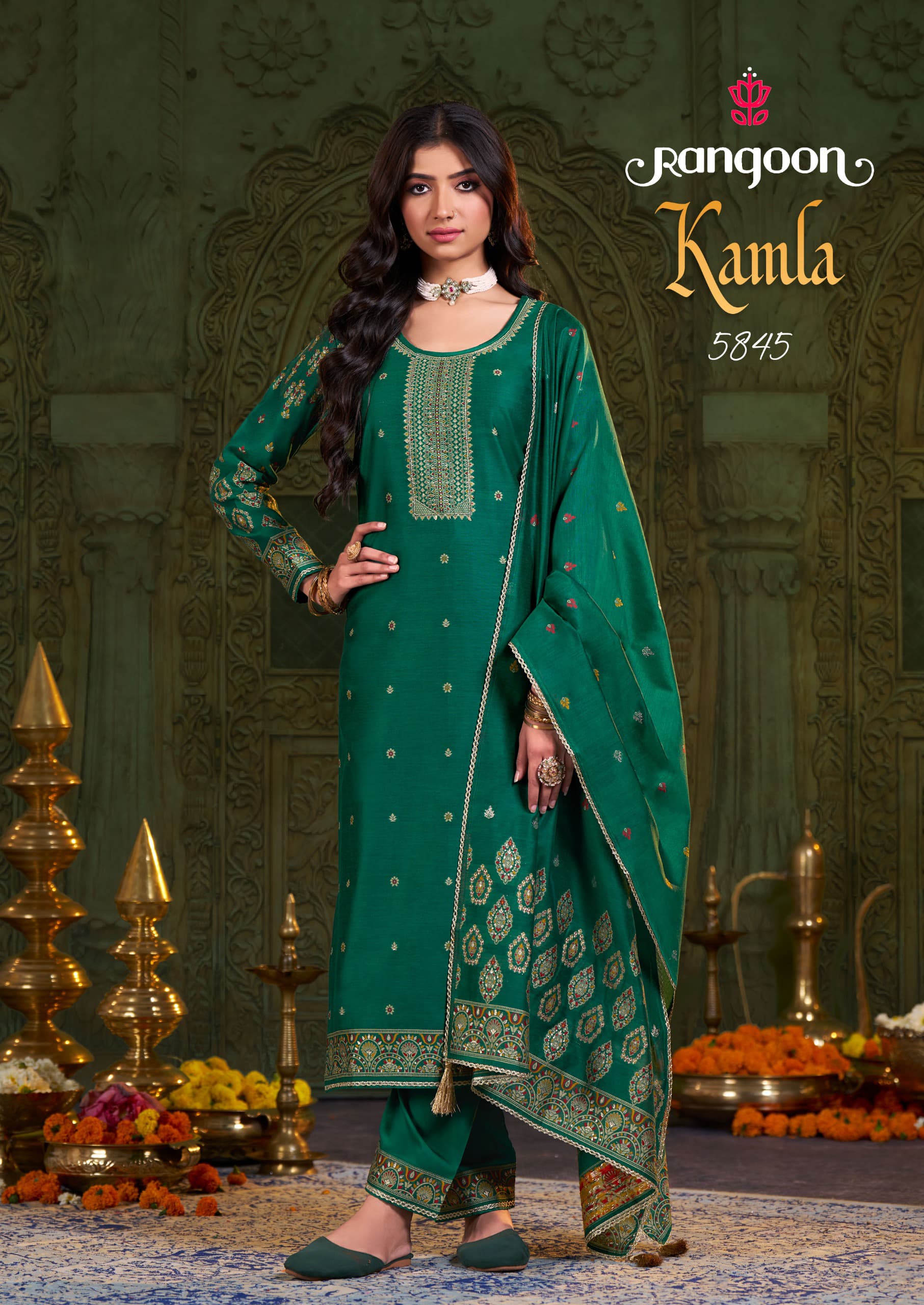 Rangoon Kamla Jacquard Suit with Khatli Handwork – Wholesale