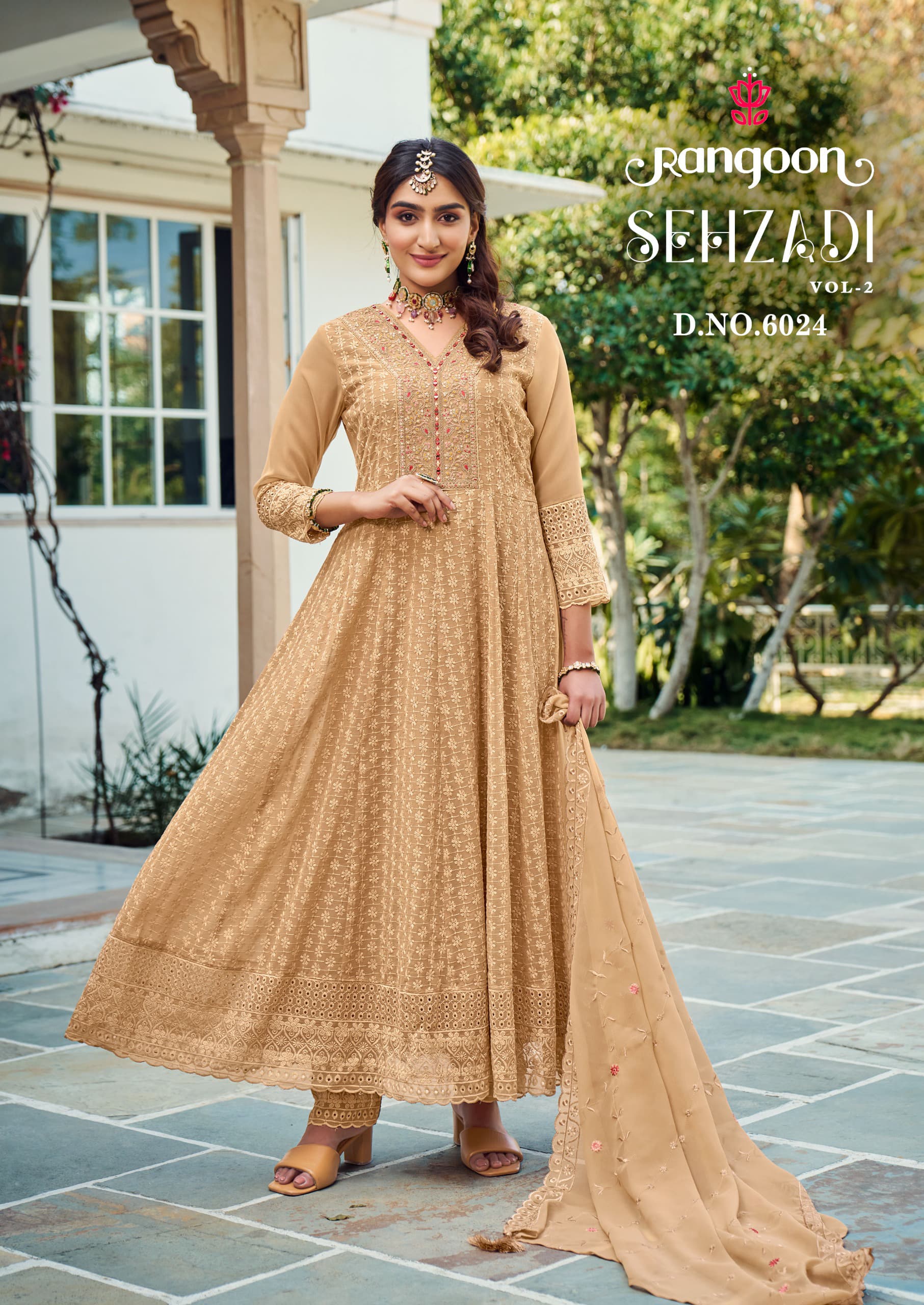 Rangoon Sehzadi Vol 2 Sifli Georgette Embroidered Anarkali Suit with Dupatta Wholesale - Image 3