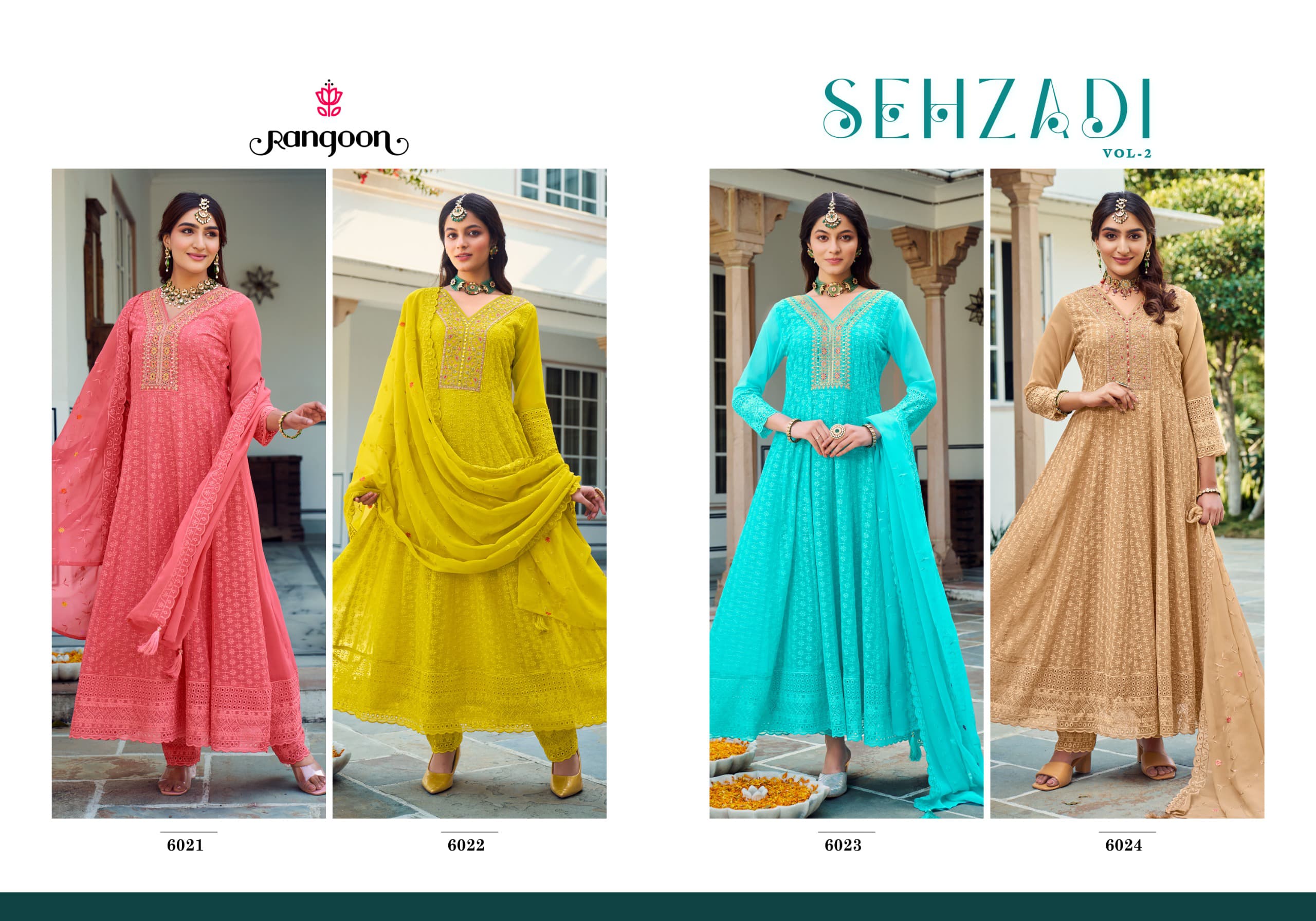 Rangoon Sehzadi Vol 2 Sifli Georgette Embroidered Anarkali Suit with Dupatta Wholesale - Image 5