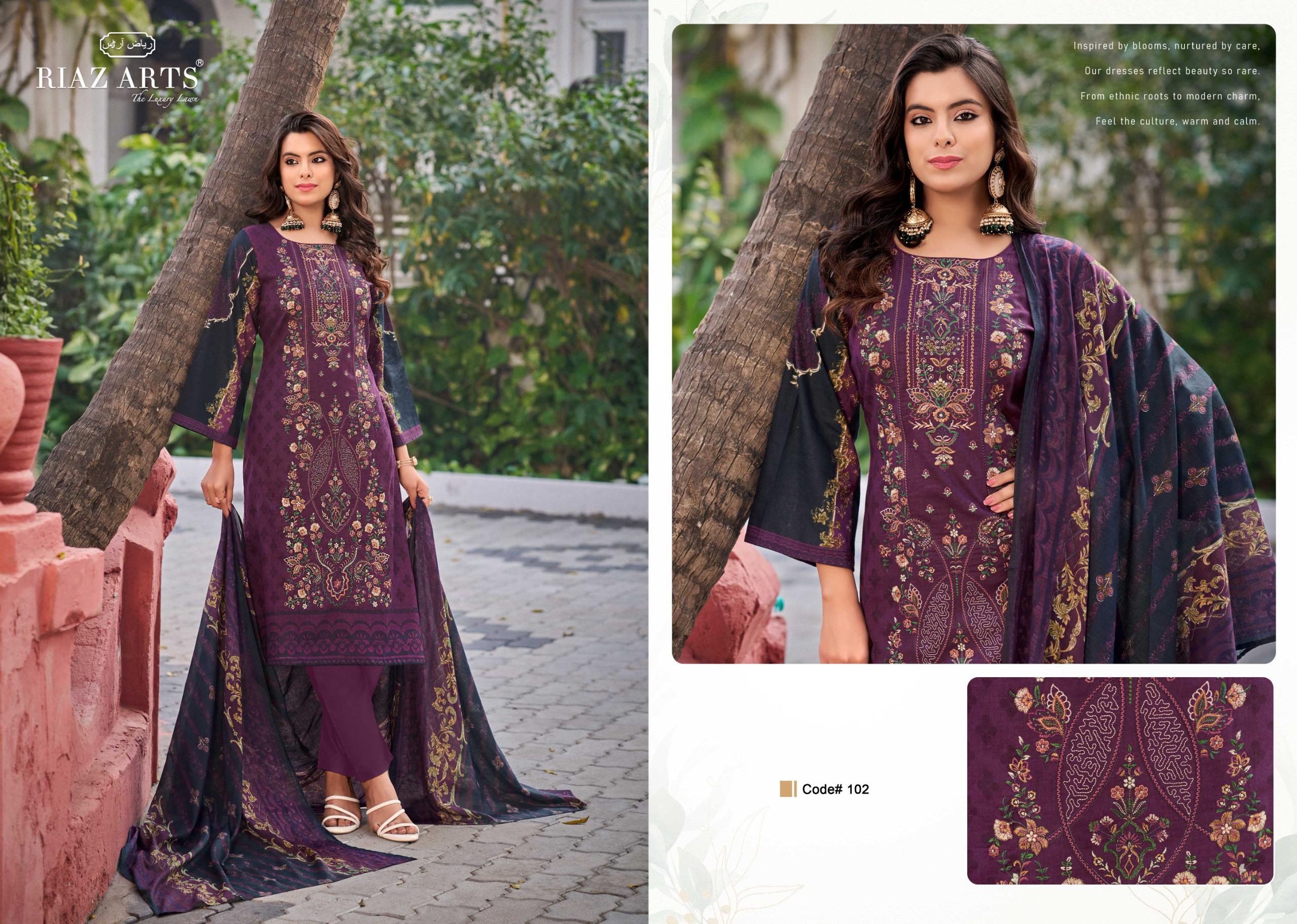 Riaz Arts Elan Vol 2 Lawn Cotton Printed Wholesale Dress Material Catalog - Image 3