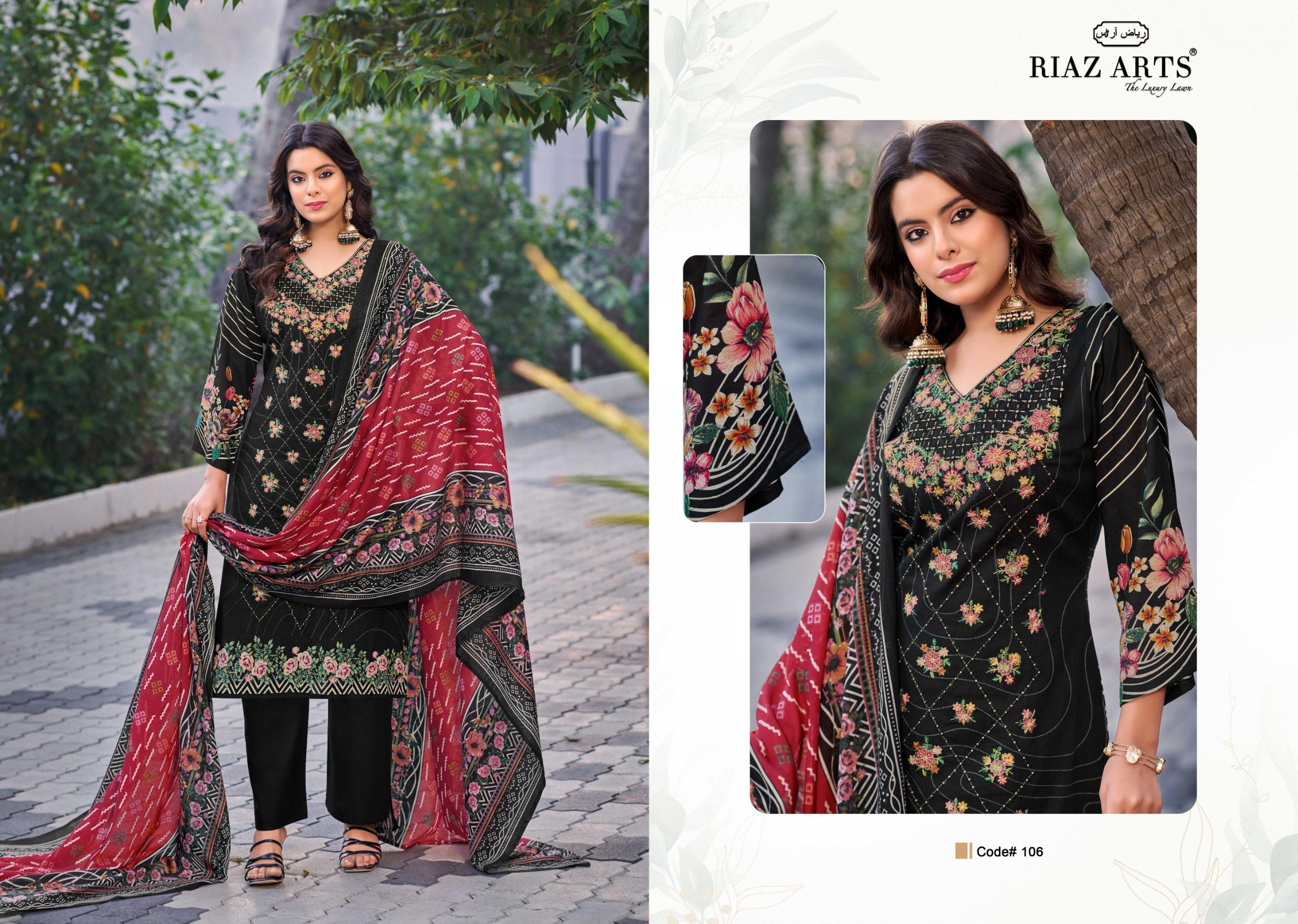 Riaz Arts Elan Vol 2 Lawn Cotton Printed Wholesale Dress Material Catalog - Image 4