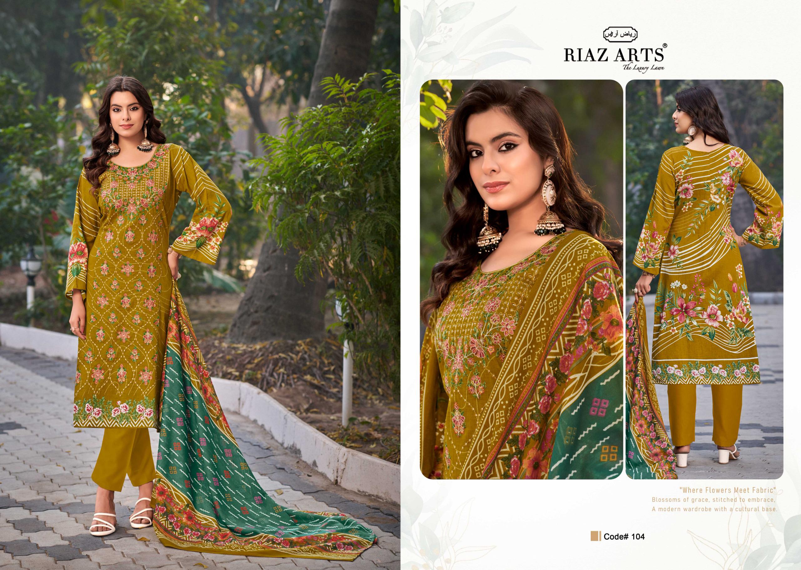 Riaz Arts Elan Vol 2 Lawn Cotton Printed Wholesale Dress Material Catalog - Image 7