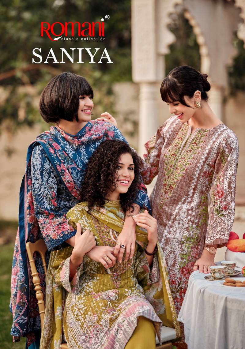 Romani Saniya Soft Cotton Digital Printed Wholesale Pakistani Salwar Kameez Catalog