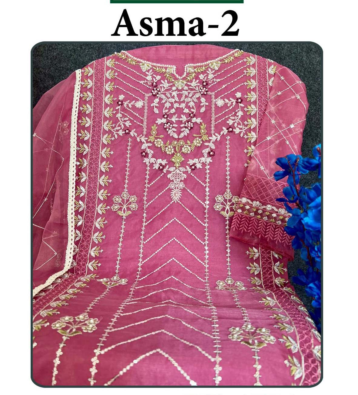 Sajida Designer Suit Asma-Vol-2 Orangza Wholesale Pakistani Readymade Suit Collection