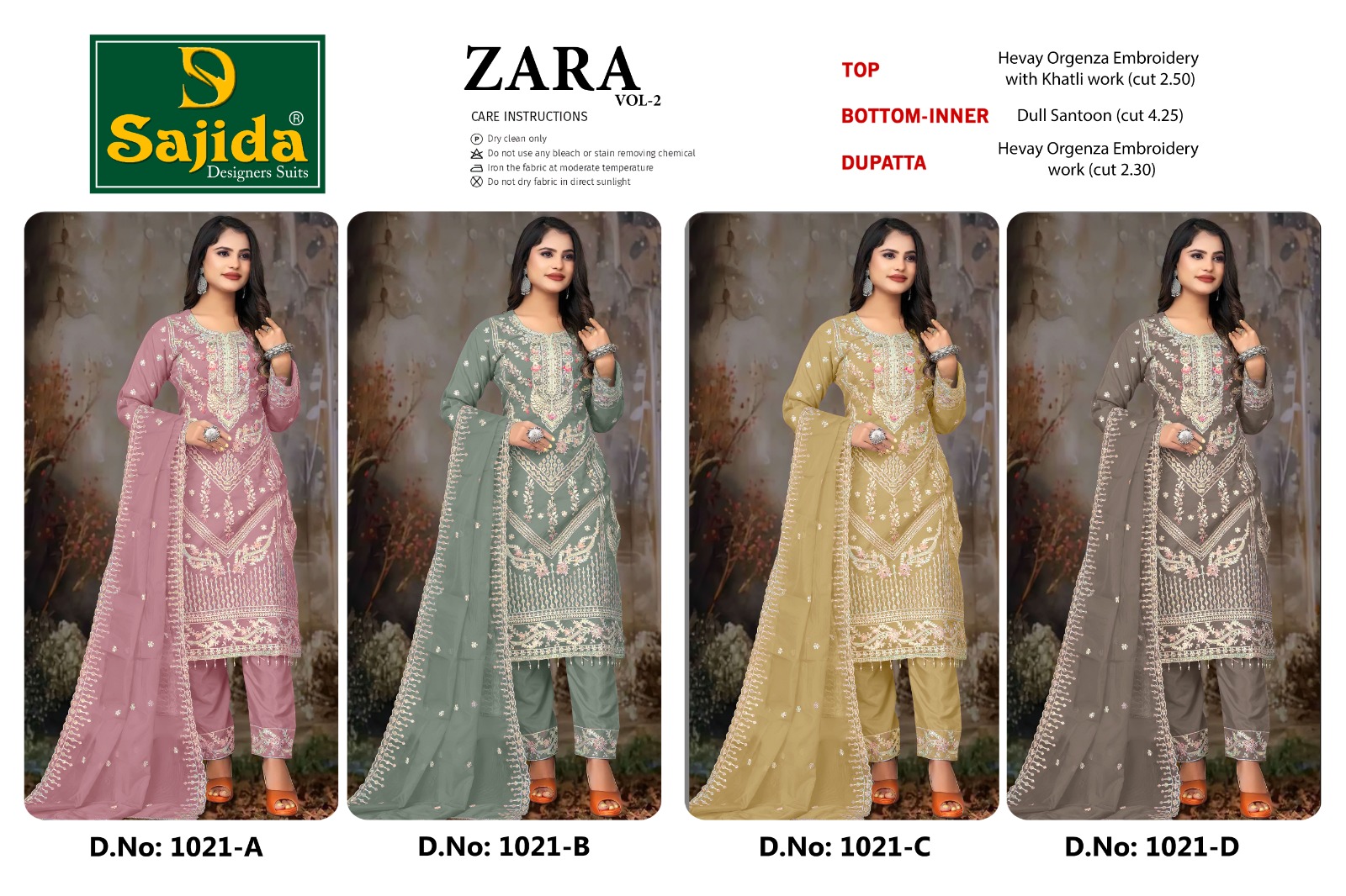 Sajida Zara-Vol-2 Orangza Wholesale Pakistani Suit Collection - Image 6