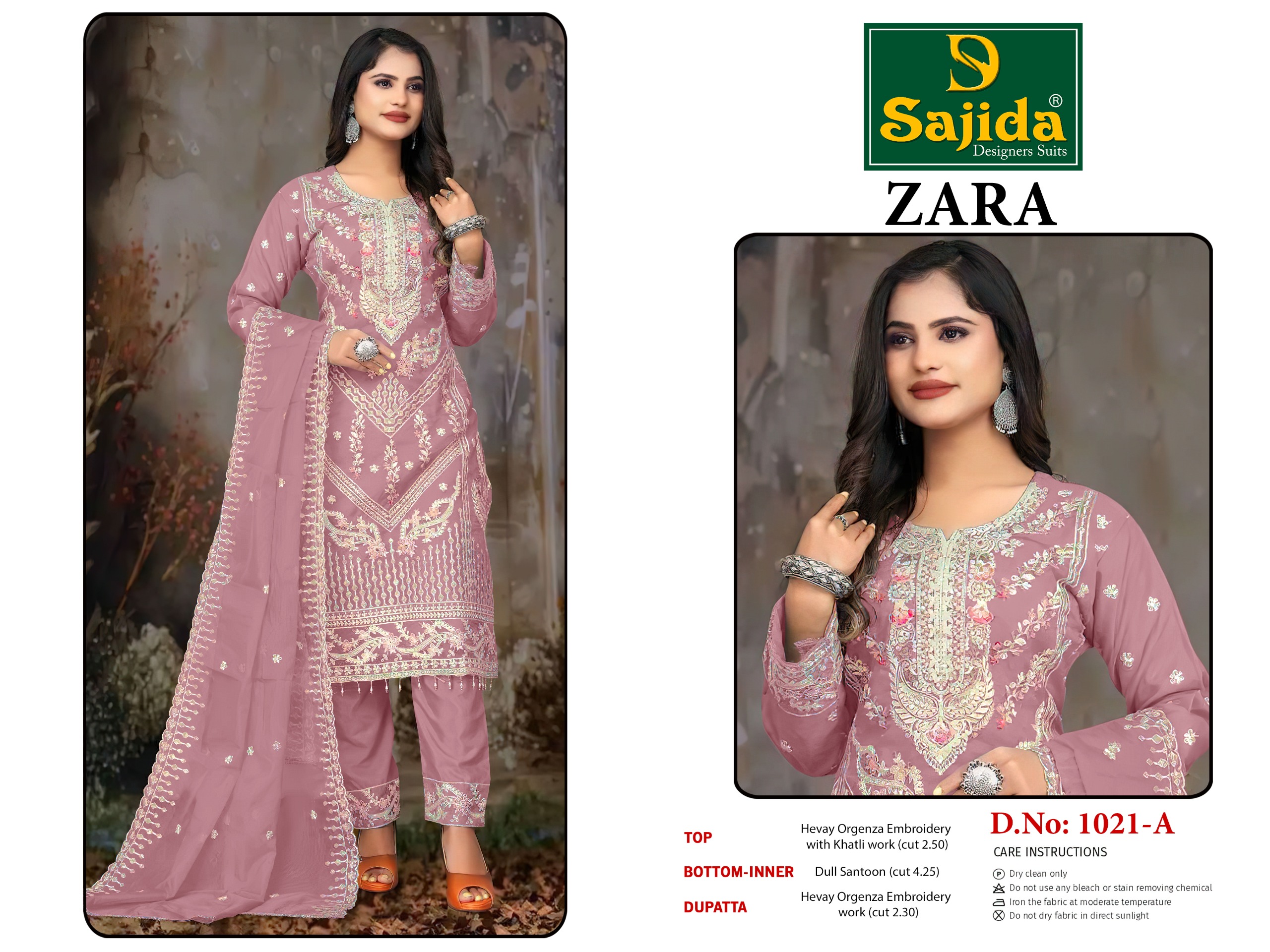 Sajida Zara-Vol-2 Orangza Wholesale Pakistani Suit Collection - Image 2