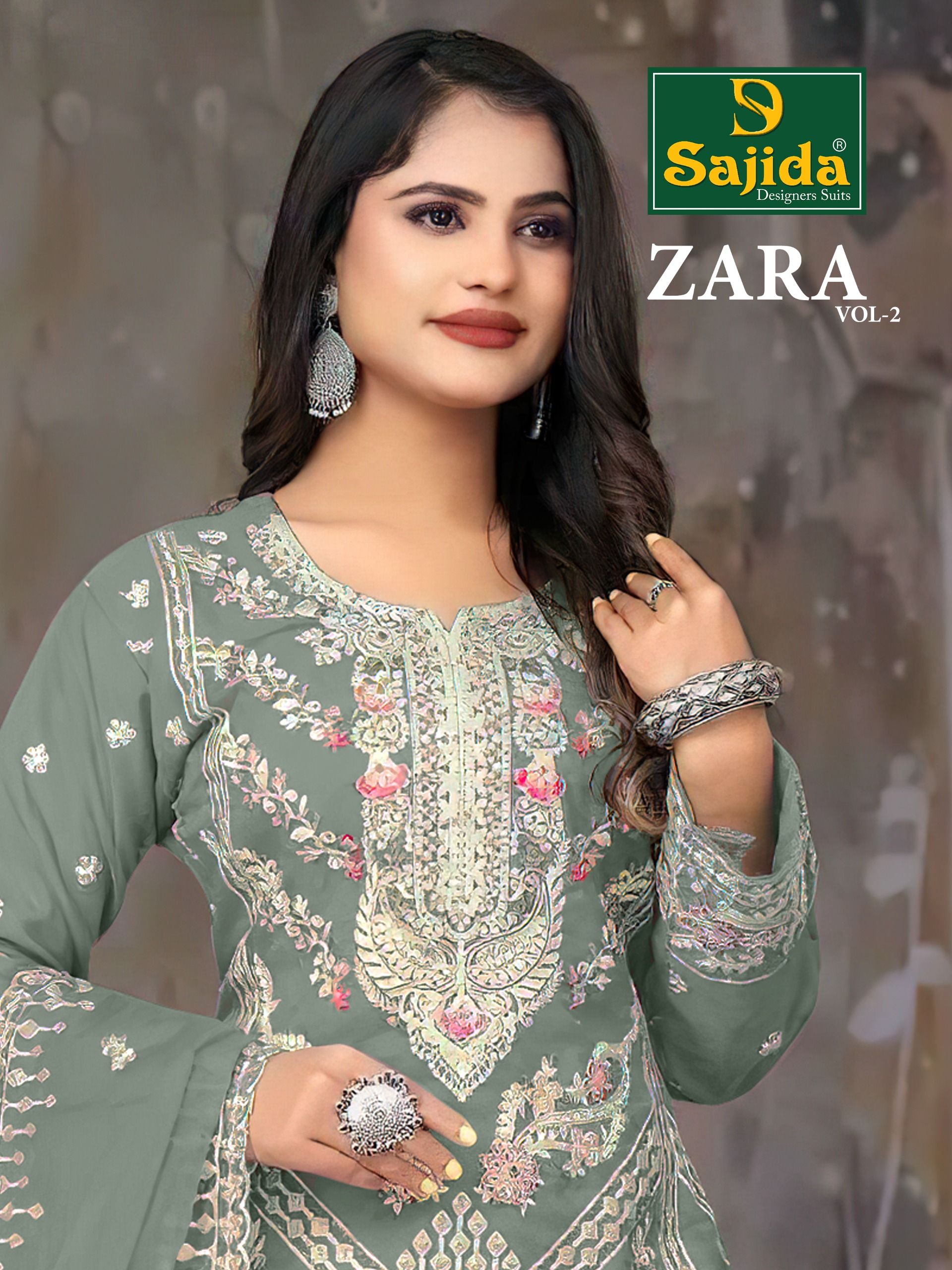 Sajida Zara-Vol-2 Orangza Wholesale Pakistani Suit Collection