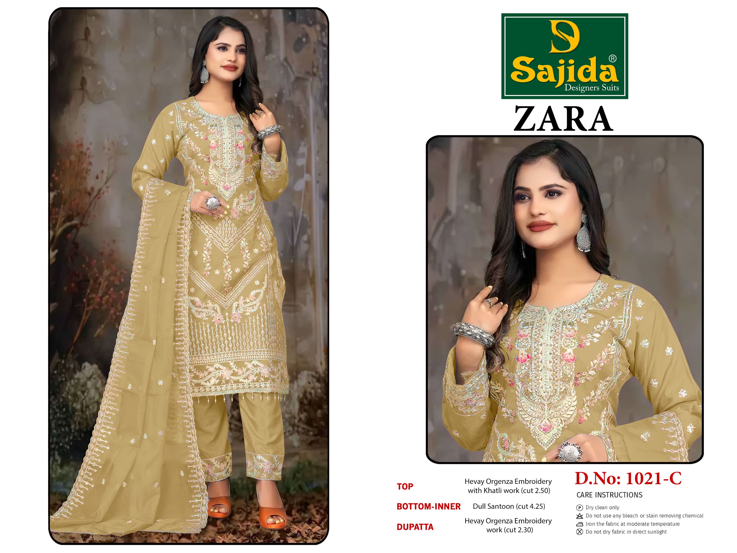 Sajida Zara-Vol-2 Orangza Wholesale Pakistani Suit Collection - Image 3