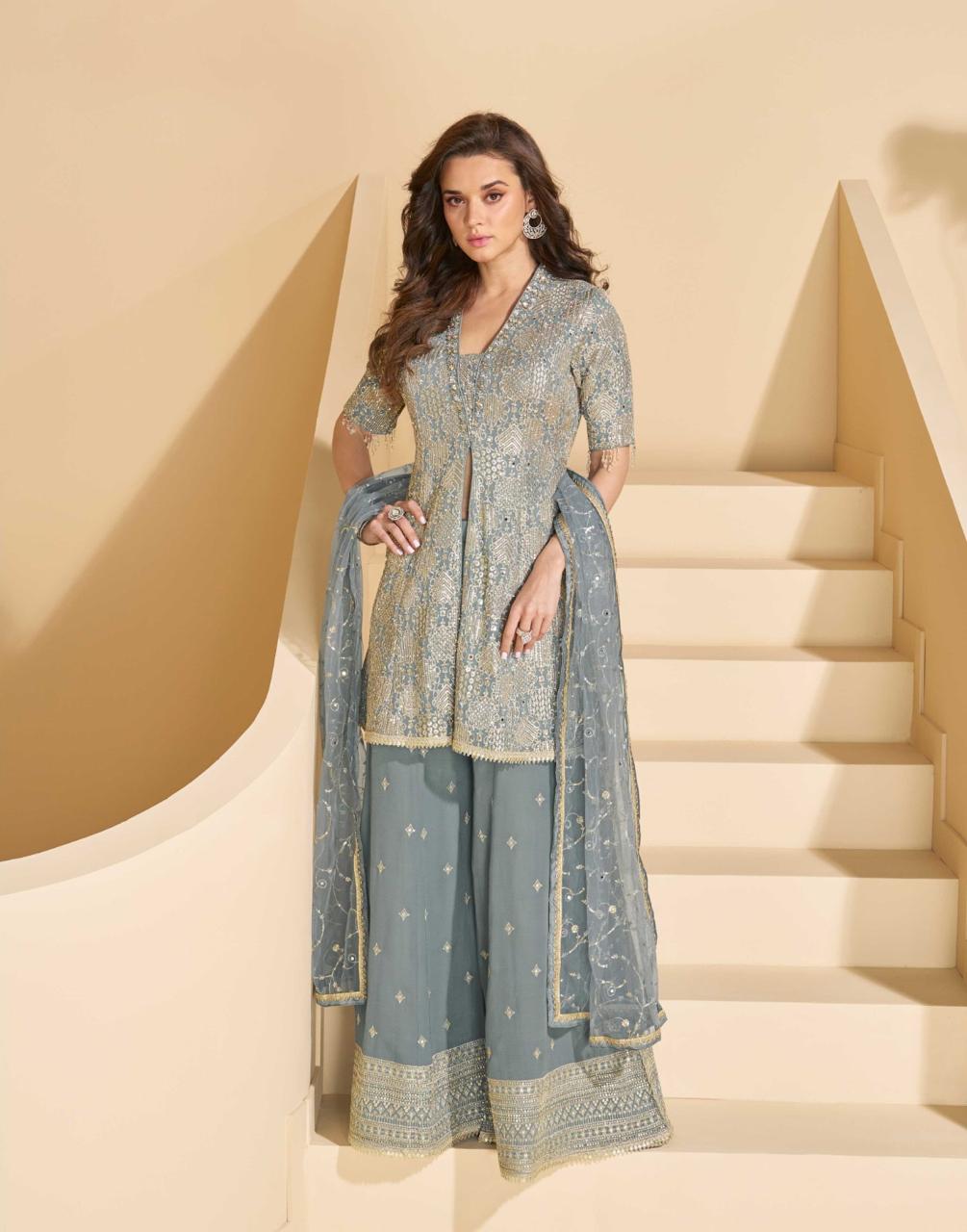 Sayuri Designer Anokhi Premium Embroidered Georgette Salwar Suit Collection - Image 3