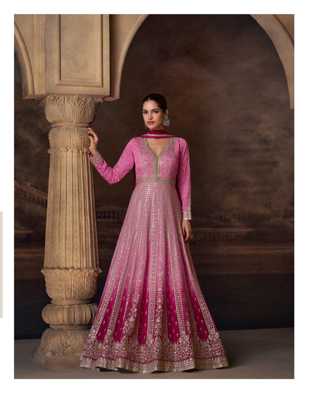 Sayuri Designer Avni Premium Chinon Silk Gown With Dupatta Wholesale Catalog - Image 2