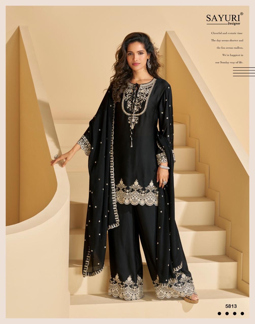 Sayuri Designer Reyna Premium Chinon Silk Embroidered Salwar Suit Collection - Image 3
